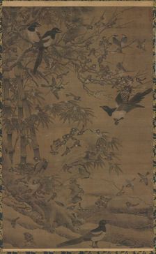 Hundred Birds and the Three Friends, first quarter of the 1400s. Creator: Bian Wenjin (Chinese, about 1354-1428)