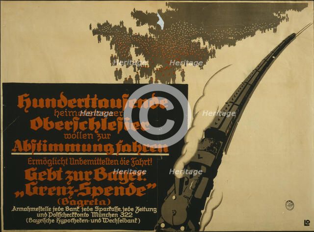 Hundreds of thousands of Upper Silesians loyal to their homeland want to go to the vote, 1921. Creator: Oppenheim, Louis (1879-1936).