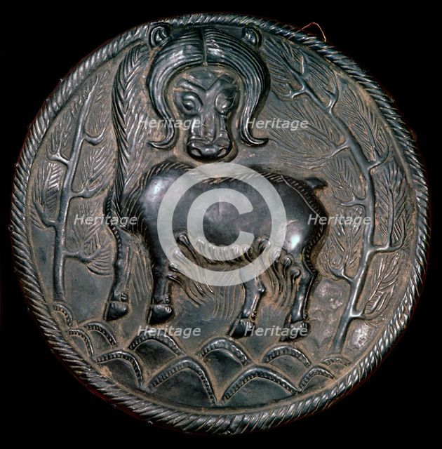 Hunnic silver plaque of a yak, 1st century. Artist: Unknown