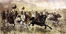 Huns charging at the enemy copy of a painting by Ulpiano Checa