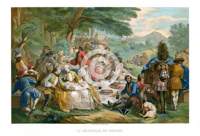 Hunt Breakfast, 1737, (1885). Creator: Urrabieta.