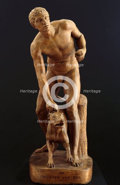Hunter and Dog ( or The Greek Hunter Meleager), c1847. Creator: John Gibson.