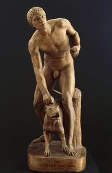 Hunter and Dog ( or The Greek Hunter Meleager), c1847. Creator: John Gibson