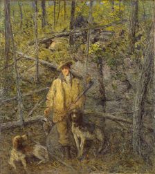 Hunter and Dogs, 1912. Creator: Julian Alden Weir
