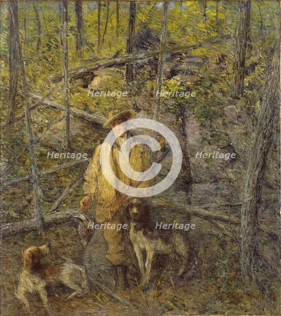 Hunter and Dogs, 1912. Creator: Julian Alden Weir.