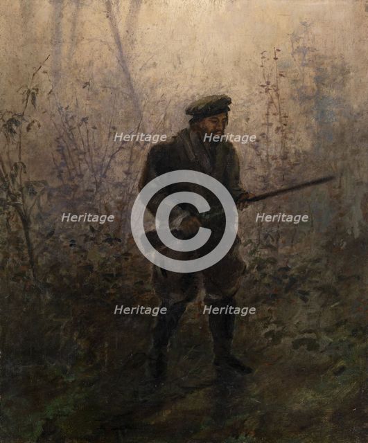 Hunter in the Forest. Artist: Pokhitonov, Ivan Pavlovich (1850-1923)