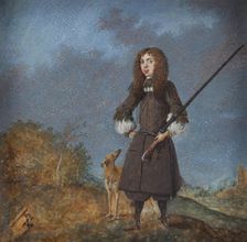 Hunter (Karl XI?) with his dog, 1675-1724. Creator: David von Krafft