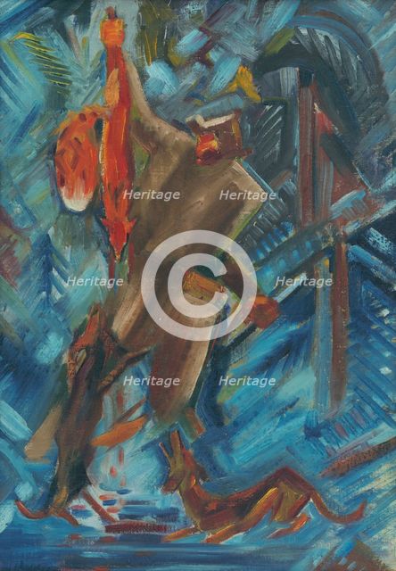 Hunter with a Fox in His Hand, 1940-1944. Creator: Arnold Peter Weisz-Kubincan.