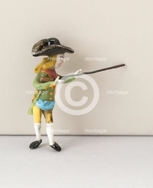 Hunter with Gun, France, 18th century. Creator: Verres de Nevers.