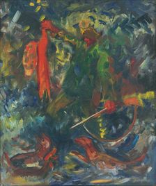 Hunter with Dog II, 1940-1944. Creator: Arnold Peter Weisz-Kubincan