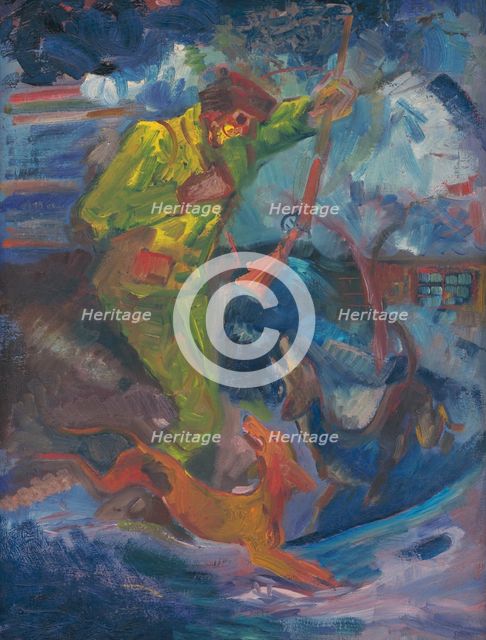 Hunter with Dogs, 1940-1944. Creator: Arnold Peter Weisz-Kubincan.