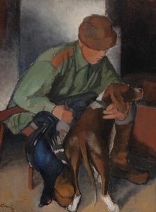 Hunter with His Hound, 1920-1930. Creator: Alvar Cawén