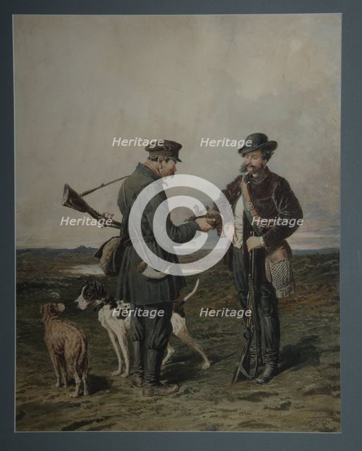 Hunters, 1864. Artist: Sokolov, Pyotr Petrovich (1821-1899)