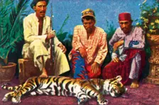 Hunters with dead tiger in Sumatra, c1928. Creator: Unknown