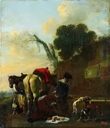 Hunters at Rest, 1650. Creator: Jan Miel