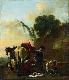 Hunters at Rest, 1650. Creator: Jan Miel