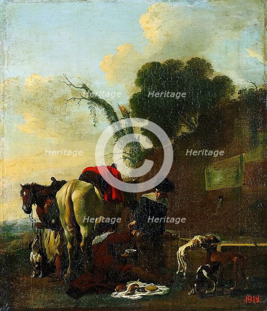 Hunters at Rest, 1650. Creator: Jan Miel.