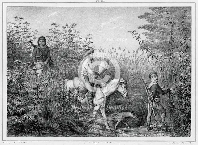 Hunters of Kamchatka, 19th century. Creators: Friedrich Heinrich Kittlitz, Victor Adam.