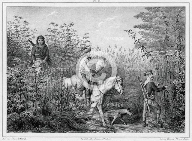 Hunters of Kamchatka, 19th century. Creators: Friedrich Heinrich Kittlitz, Victor Adam.