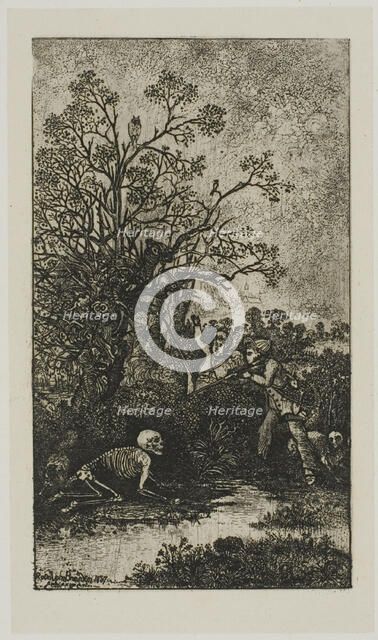 Hunters Surprised by Death, 1857. Creator: Rodolphe Bresdin.