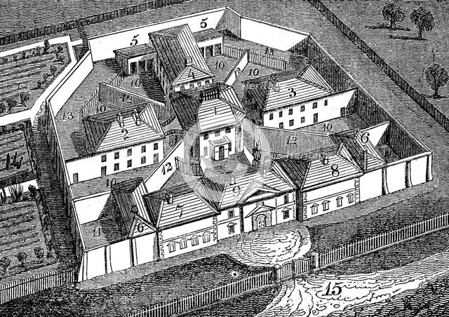 Huntingdon County Gaol and House of Correction, England, built c1828. Artist: Unknown