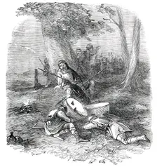 Hunting the Wren at Christmas - Origin of Hunting the Wren - the Bird Awakening the Danes, 1850. Creator: Unknown