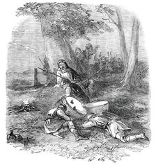 Hunting the Wren at Christmas - Origin of Hunting the Wren - the Bird Awakening the Danes, 1850. Creator: Unknown