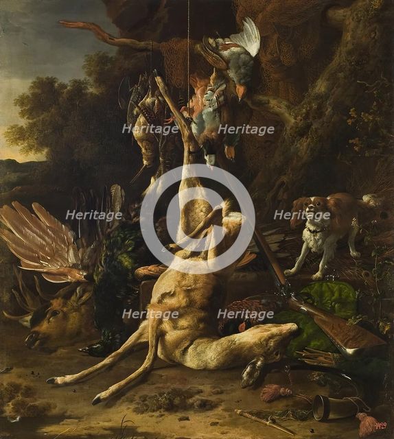 Hunting Trophies, 1682. Creator: Melchior d'Hondecoeter.