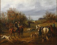 Hunting with Borzois, 1840s