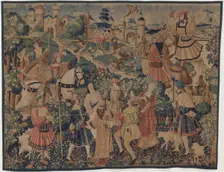 Hunting and Pastoral Scenes, with a bagpiper and dancers, c. 1510. Creator: Unknown