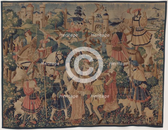 Hunting and Pastoral Scenes, with a bagpiper and dancers, c. 1510. Creator: Unknown.