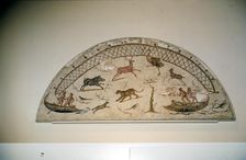 Hunting animals with net, Roman mosaic from Carthage, c3rd century