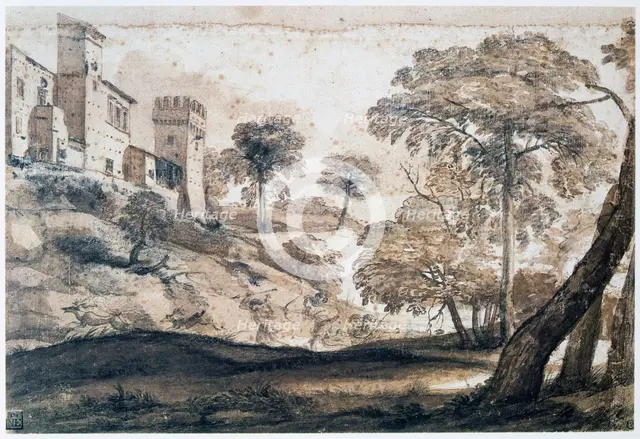 Hunting deer, mid-late 17th century. Artist: Claude Lorrain