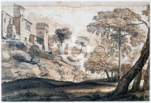 Hunting deer, mid-late 17th century. Artist: Claude Lorrain