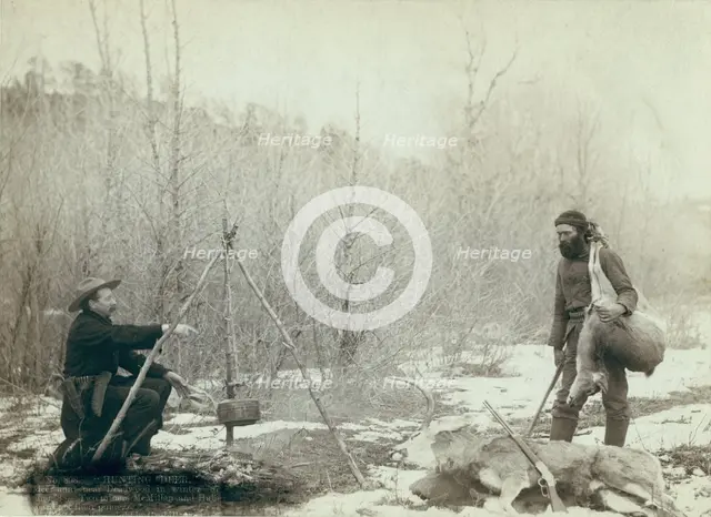 Hunting Deer A deer hunt near Deadwood in winter '87 and '88 Two miners McMillan and..., 1888. Creator: John C. H. Grabill.