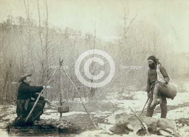 Hunting Deer A deer hunt near Deadwood in winter '87 and '88 Two miners McMillan and..., 1888. Creator: John C. H. Grabill.