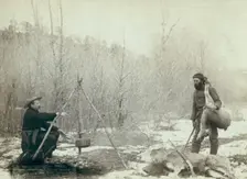 Hunting Deer A deer hunt near Deadwood in winter 87 and 88 Two miners McMillan and..., 1888. Creator: John C. H. Grabill