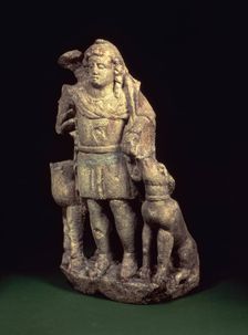 Hunting deity with a dog. Creator: Unknown