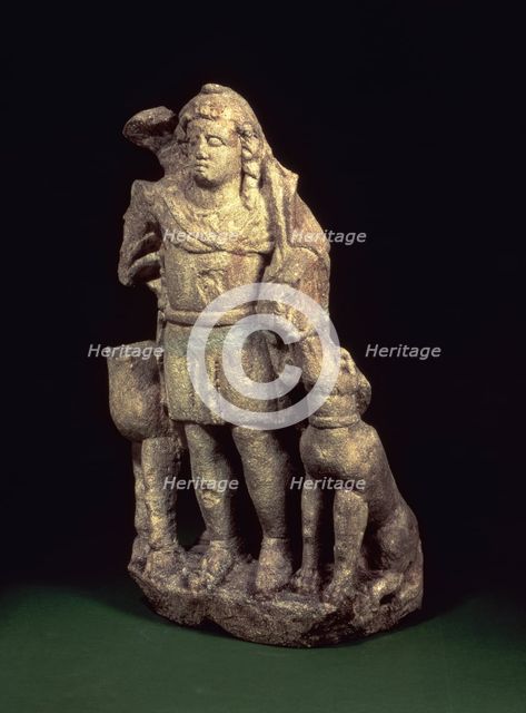 Hunting deity with a dog. Creator: Unknown.