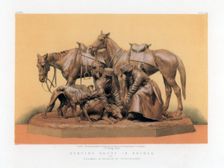 Hunting Group in Bronze 19th century.Artist: John Burley Waring