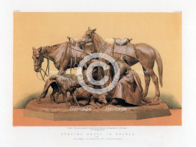 'Hunting Group in Bronze', 19th century.Artist: John Burley Waring