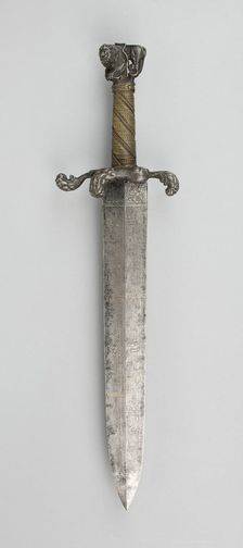 Hunting Hangar with Calendar Blade, Munich, blade dated 1534, hilt late 17th century. Creator: Unknown