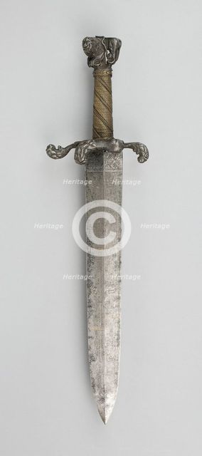 Hunting Hangar with Calendar Blade, Munich, blade dated 1534, hilt late 17th century. Creator: Unknown.
