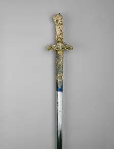 Hunting Hanger, Germany, Handle: about 1670 Crossguard and Blade: 18th century. Creator: Unknown