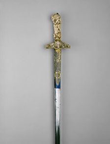 Hunting Hanger, Germany, Handle: about 1670 Crossguard and Blade: 18th century. Creator: Unknown
