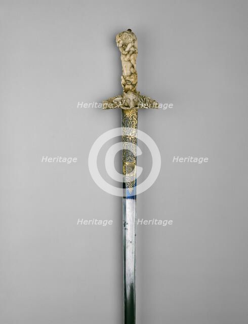 Hunting Hanger, Germany, Handle: about 1670 Crossguard and Blade: 18th century. Creator: Unknown.