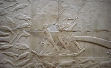 Hunting hippos relief, Mastaba of Kagemni, Saqqara, Egypt, Old Kingdom, 6th Dynasty, 2350 BC (2003). Creator: Unknown