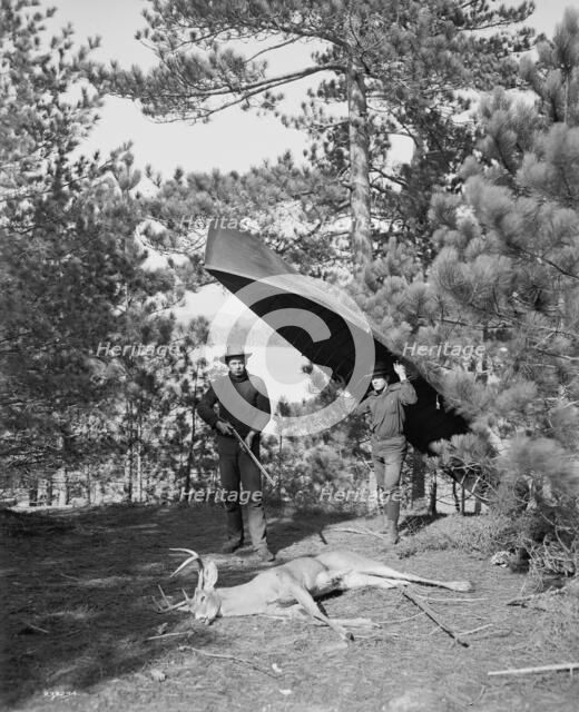Hunting in the Adirondacks, New York, between 1900 and 1910. Creator: Unknown.