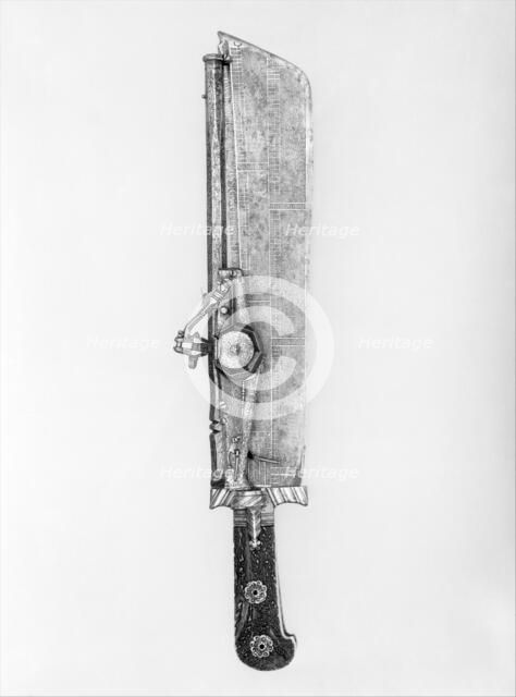 Hunting Knife Combined with Wheellock Pistol, German, Munich, blade ca. 1528-29, barrel 1540 or 1546 Creator: Ambrosius Gemlich.