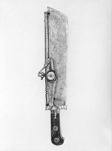 Hunting Knife Combined with Wheellock Pistol, German, Munich, blade ca. 1528-29, barrel 1540 or 1546 Creator: Ambrosius Gemlich